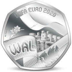 Verzilverde EK 2020 Munt -...